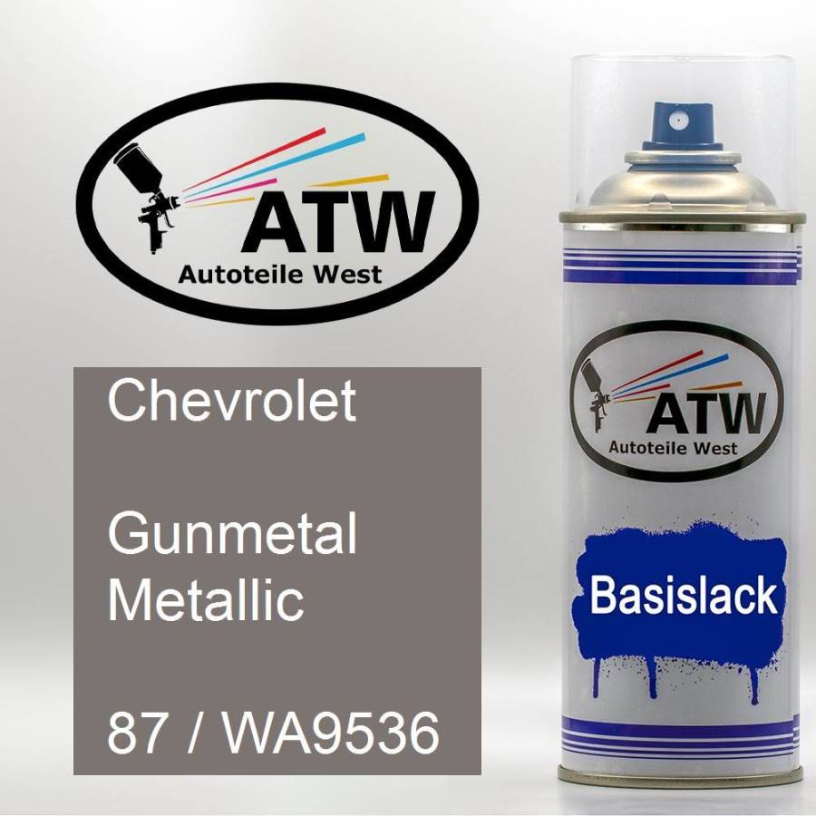 Chevrolet, Gunmetal Metallic, 87 / WA9536: 400ml Sprühdose, von ATW Autoteile West.